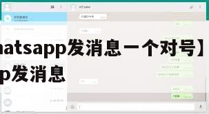【whatsapp发消息一个对号】whatsapp发消息